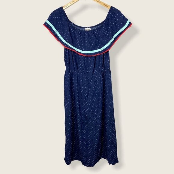 NWT Macy's Fiesta Off Shoulder Dress Maison Jules Blue New‎ With Tags Size Large - Picture 2 of 9